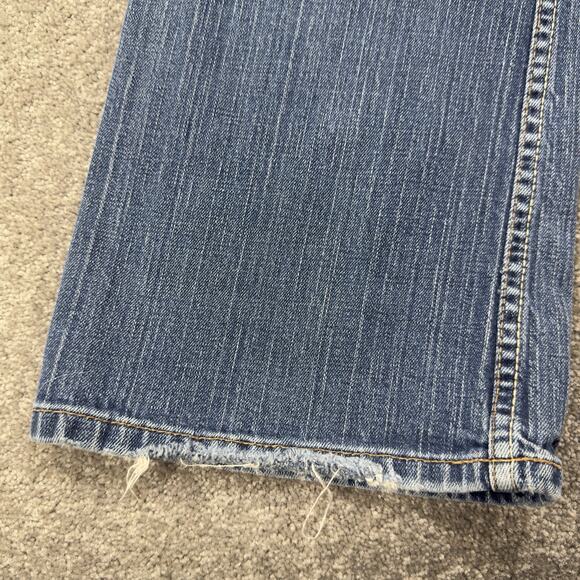 BKE Wendi Stretch Bootcut Medium Wash Denim Jeans Womens 33x31.5 Distressed Y2K - Picture 8 of 11